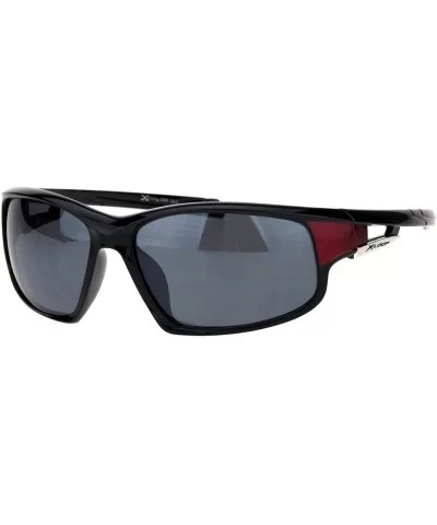 Xloop Sunglasses Mens Wrap Around Rectangular Sporty Frame UV 400 - Black Red - CC18OAYRWD3 $8.24 Wrap