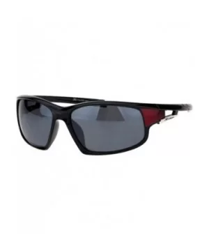 Xloop Sunglasses Mens Wrap Around Rectangular Sporty Frame UV 400 - Black Red - CC18OAYRWD3 $8.24 Wrap