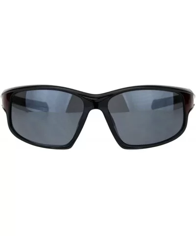 Xloop Sunglasses Mens Wrap Around Rectangular Sporty Frame UV 400 - Black Red - CC18OAYRWD3 $8.24 Wrap