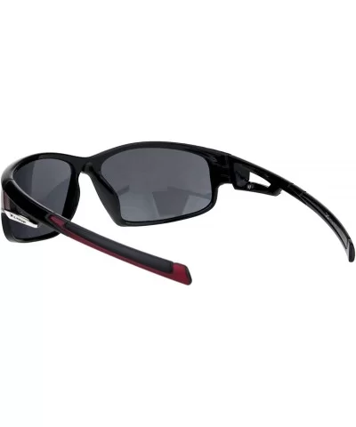 Xloop Sunglasses Mens Wrap Around Rectangular Sporty Frame UV 400 - Black Red - CC18OAYRWD3 $8.24 Wrap