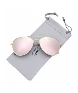 Classic Metal Frame Mirror Lens Aviator Sunglasses with Gift Box - 04-gold - CB18O3ZE94T $9.45 Aviator