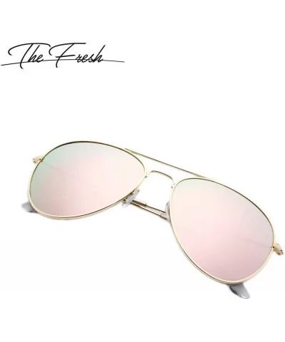 Classic Metal Frame Mirror Lens Aviator Sunglasses with Gift Box - 04-gold - CB18O3ZE94T $9.45 Aviator