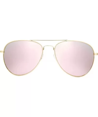 Classic Metal Frame Mirror Lens Aviator Sunglasses with Gift Box - 04-gold - CB18O3ZE94T $9.45 Aviator