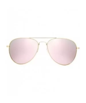 Classic Metal Frame Mirror Lens Aviator Sunglasses with Gift Box - 04-gold - CB18O3ZE94T $9.45 Aviator