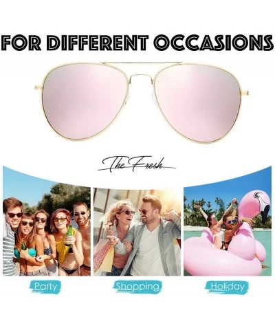 Classic Metal Frame Mirror Lens Aviator Sunglasses with Gift Box - 04-gold - CB18O3ZE94T $9.45 Aviator