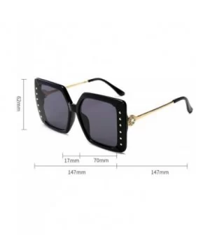 Sunglasses Designer Oversized Glasses Diamond - Brown - CJ18WT8CNKA $7.97 Oversized