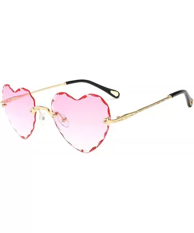 Women Polarized Sunglasses PC Lens Heart Rimless UV400 Protection Fashion Glasses for Driving - Hiking - Sports - C218TNCAWHY...