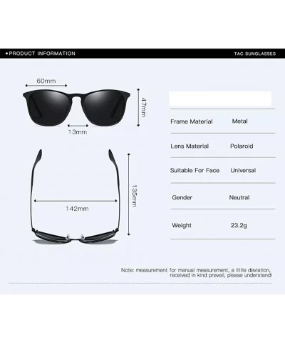 Sunglasses Unisex Polarized UV Protection Fishing and Outdoor Driving Glasses Retro Metal Square Fraframe - CU18W3C78G3 $21.0...