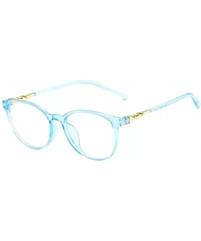 Glasses Square Non-Prescription Eyeglasses Clear Lens Eyewear - Blue - C918QMG4TWQ $8.00 Oval