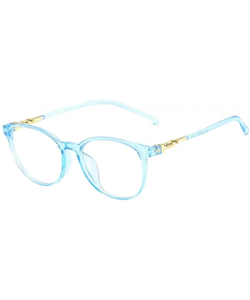 Glasses Square Non-Prescription Eyeglasses Clear Lens Eyewear - Blue - C918QMG4TWQ $8.00 Oval