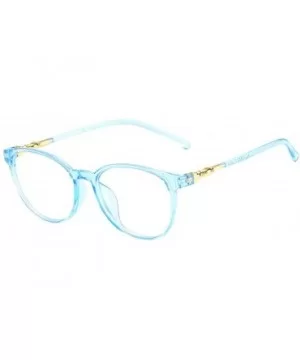 Glasses Square Non-Prescription Eyeglasses Clear Lens Eyewear - Blue - C918QMG4TWQ $8.00 Oval