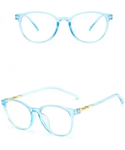 Glasses Square Non-Prescription Eyeglasses Clear Lens Eyewear - Blue - C918QMG4TWQ $8.00 Oval