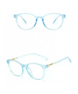 Glasses Square Non-Prescription Eyeglasses Clear Lens Eyewear - Blue - C918QMG4TWQ $8.00 Oval