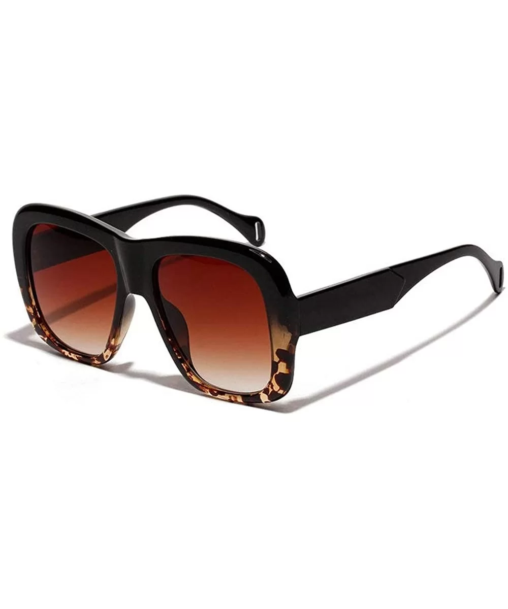 2019 new trend big frame square fashion trend hip hop club brand designer luxury sunglasses UV400 - Leopard&tea - CR18NKECEGW...