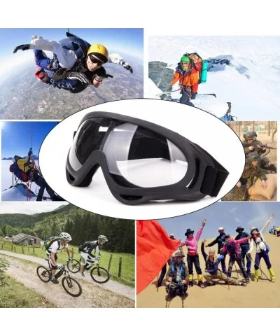 Snowboard Protection Windproof Motorcycle - Transparent+Gray - CO18KQ2Q7KR $11.09 Goggle