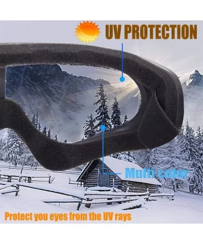 Snowboard Protection Windproof Motorcycle - Transparent+Gray - CO18KQ2Q7KR $11.09 Goggle