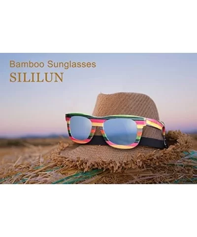 Bamboo Sunglasses Polarized Women Lightweight Colorful Wood Sunglasses that Floating Outdoor - Blue - C118544RARR $23.30 Wayf...