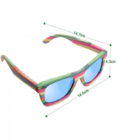 Bamboo Sunglasses Polarized Women Lightweight Colorful Wood Sunglasses that Floating Outdoor - Blue - C118544RARR $23.30 Wayf...