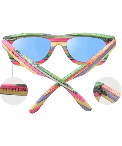 Bamboo Sunglasses Polarized Women Lightweight Colorful Wood Sunglasses that Floating Outdoor - Blue - C118544RARR $23.30 Wayf...