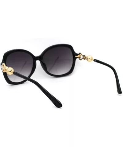 Womens Rhinestone Bling Jewelry Hinge Butterfly Sunglasses - Black Gold Smoke - CL18YK987N6 $9.20 Butterfly