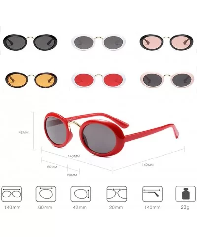 Eyewear Oval Retro Vintage Sunglasses Clout Goggles Fashion Shades - C2 - C318CG9MM8G $18.54 Square