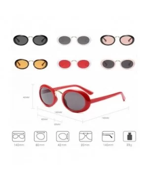 Eyewear Oval Retro Vintage Sunglasses Clout Goggles Fashion Shades - C2 - C318CG9MM8G $18.54 Square