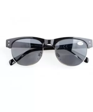 Retro Oval Round Half Semi-Rimless Bifocal Sunglassess Black +2.5 - S011 Black - CV12GPC54NV $9.73 Oval