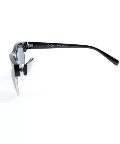 Retro Oval Round Half Semi-Rimless Bifocal Sunglassess Black +2.5 - S011 Black - CV12GPC54NV $9.73 Oval