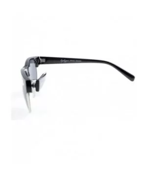 Retro Oval Round Half Semi-Rimless Bifocal Sunglassess Black +2.5 - S011 Black - CV12GPC54NV $9.73 Oval