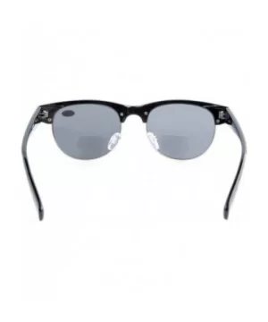 Retro Oval Round Half Semi-Rimless Bifocal Sunglassess Black +2.5 - S011 Black - CV12GPC54NV $9.73 Oval