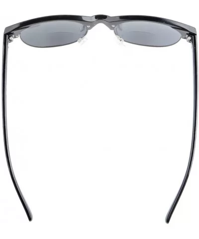 Retro Oval Round Half Semi-Rimless Bifocal Sunglassess Black +2.5 - S011 Black - CV12GPC54NV $9.73 Oval