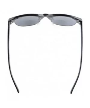 Retro Oval Round Half Semi-Rimless Bifocal Sunglassess Black +2.5 - S011 Black - CV12GPC54NV $9.73 Oval