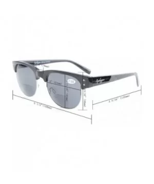 Retro Oval Round Half Semi-Rimless Bifocal Sunglassess Black +2.5 - S011 Black - CV12GPC54NV $9.73 Oval