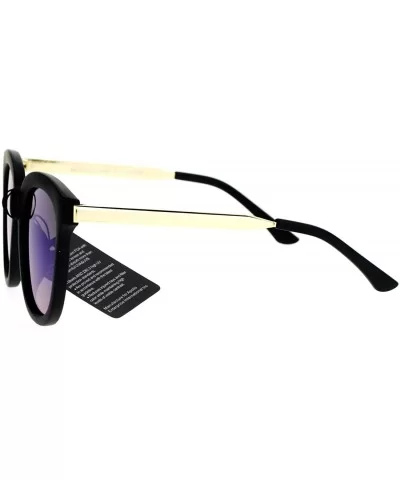 Flat Color Mirror Lens Metal Arm Rectangular Thick Horn Rim Sunglasses - Green Revo - CT12K07R3GX $7.23 Wayfarer