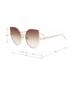 Cat Eye Mirrored Flat Lenses Light Metal Frame Women Sunglasses 5273 - Gold Frame Brown Lenses - C317Z743QS6 $11.29 Cat Eye