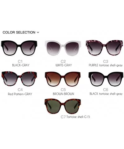 Women Oversized Square Sunglasses Luxury Brand Designer Big Tortoise Shell Frame Female Shades Sun Glasses - C1 - CU18RWDR4OG...