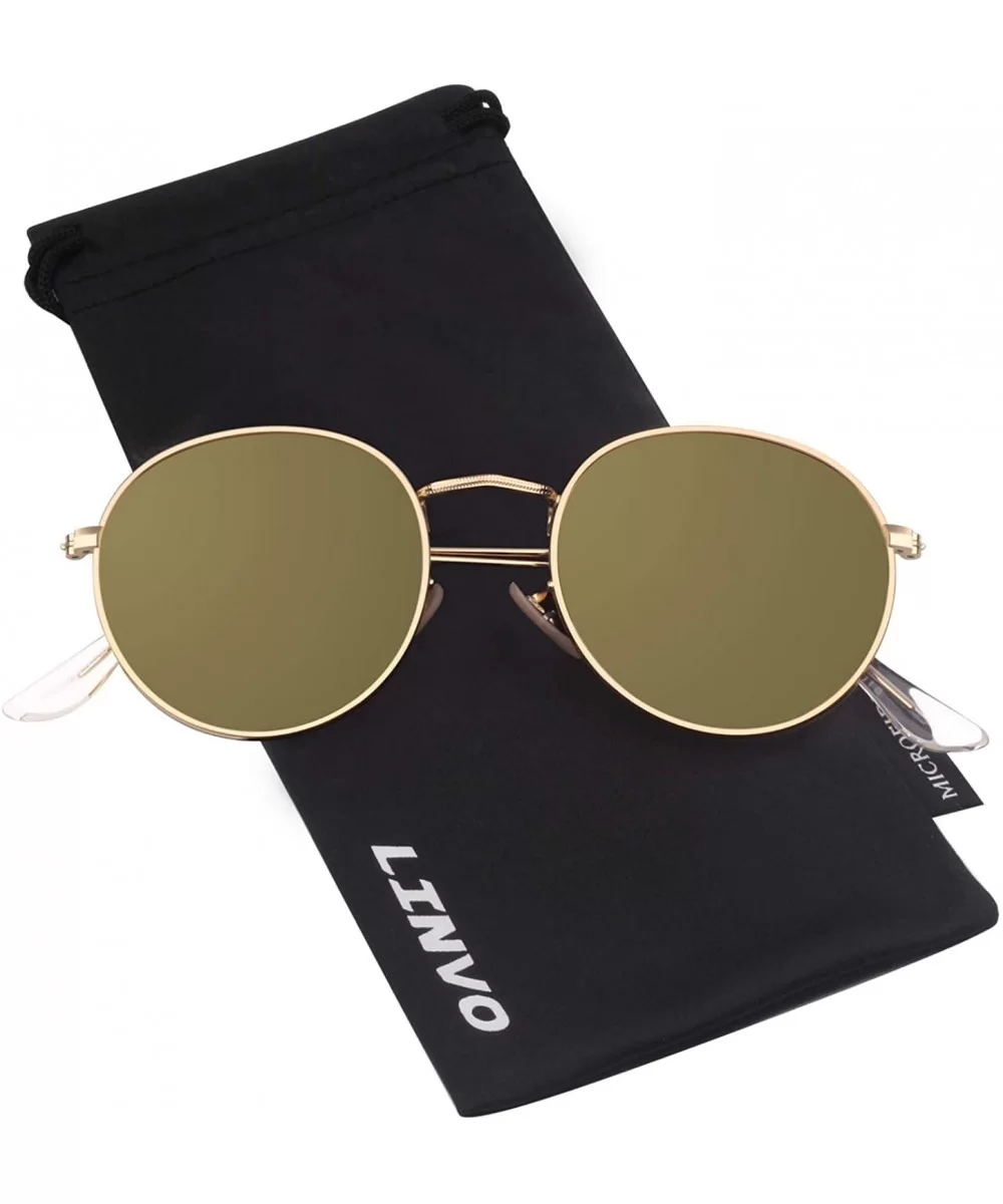 Classic Semi Rimless Half Frame Polarized Sunglasses for Men Women UV400 - 3 Gold Frame / Brown Lens - C118T83SZRA $11.33 Oval