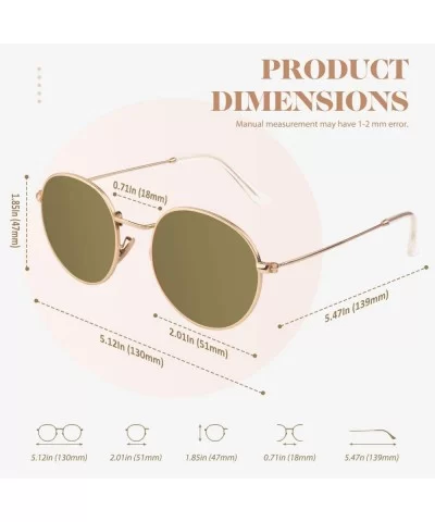 Classic Semi Rimless Half Frame Polarized Sunglasses for Men Women UV400 - 3 Gold Frame / Brown Lens - C118T83SZRA $11.33 Oval