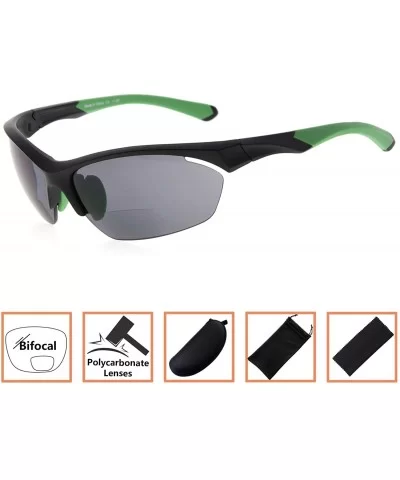 Retro Mens Womens Sports Half-Rimless Bifocal Sunglasses Black Frame/Green Arm+1.75 - Black Frame/Green Arm - CE189X5NR8L $15...