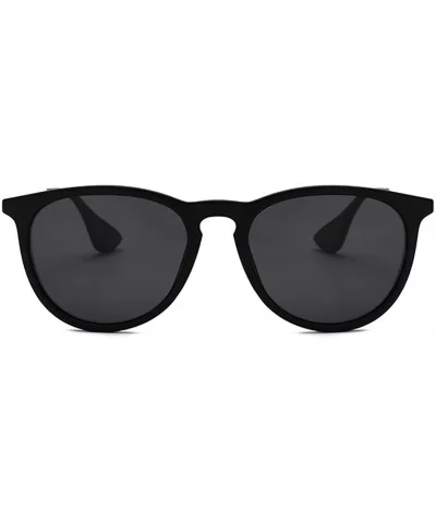 Polarized Sunglasses for Women Classic Round UV Protection Sun Glasses 8071 - Black - CY193E3SKLA $6.08 Round