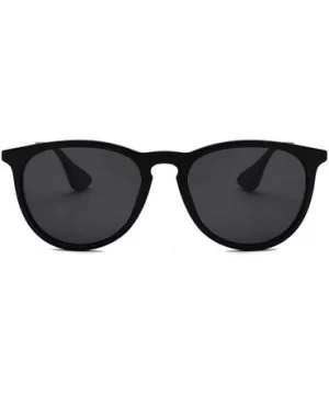 Polarized Sunglasses for Women Classic Round UV Protection Sun Glasses 8071 - Black - CY193E3SKLA $6.08 Round