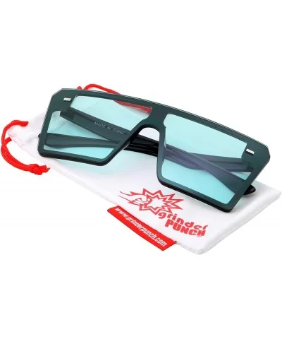 Modern Oversize Color Tone Square Sunglasses - Blue - CP18KN8K7WI $10.25 Oversized