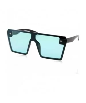 Modern Oversize Color Tone Square Sunglasses - Blue - CP18KN8K7WI $10.25 Oversized