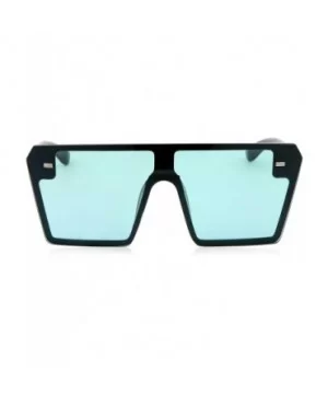 Modern Oversize Color Tone Square Sunglasses - Blue - CP18KN8K7WI $10.25 Oversized