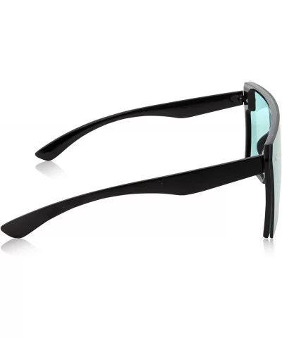 Modern Oversize Color Tone Square Sunglasses - Blue - CP18KN8K7WI $10.25 Oversized