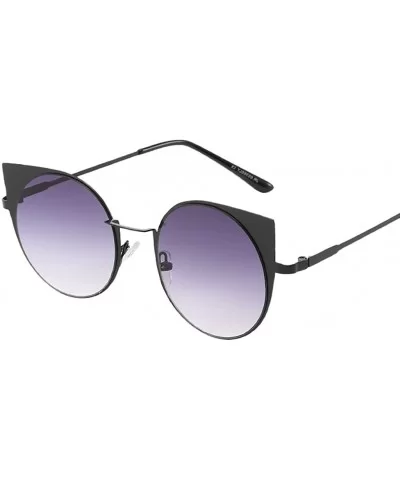 Polarized Sunglasses - Vintage Oversized Irregular Round Frame Brand Classic Sun Glasses - Purple - CX18ONYHZ9C $7.37 Square