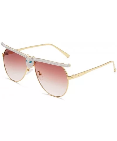 Bee Pilot Sunglasses Oversize Metal Frame Vintage Retro Men Women Shades - Gold Frame Light Tawny Lens - CS190L6UW0U $8.27 Av...