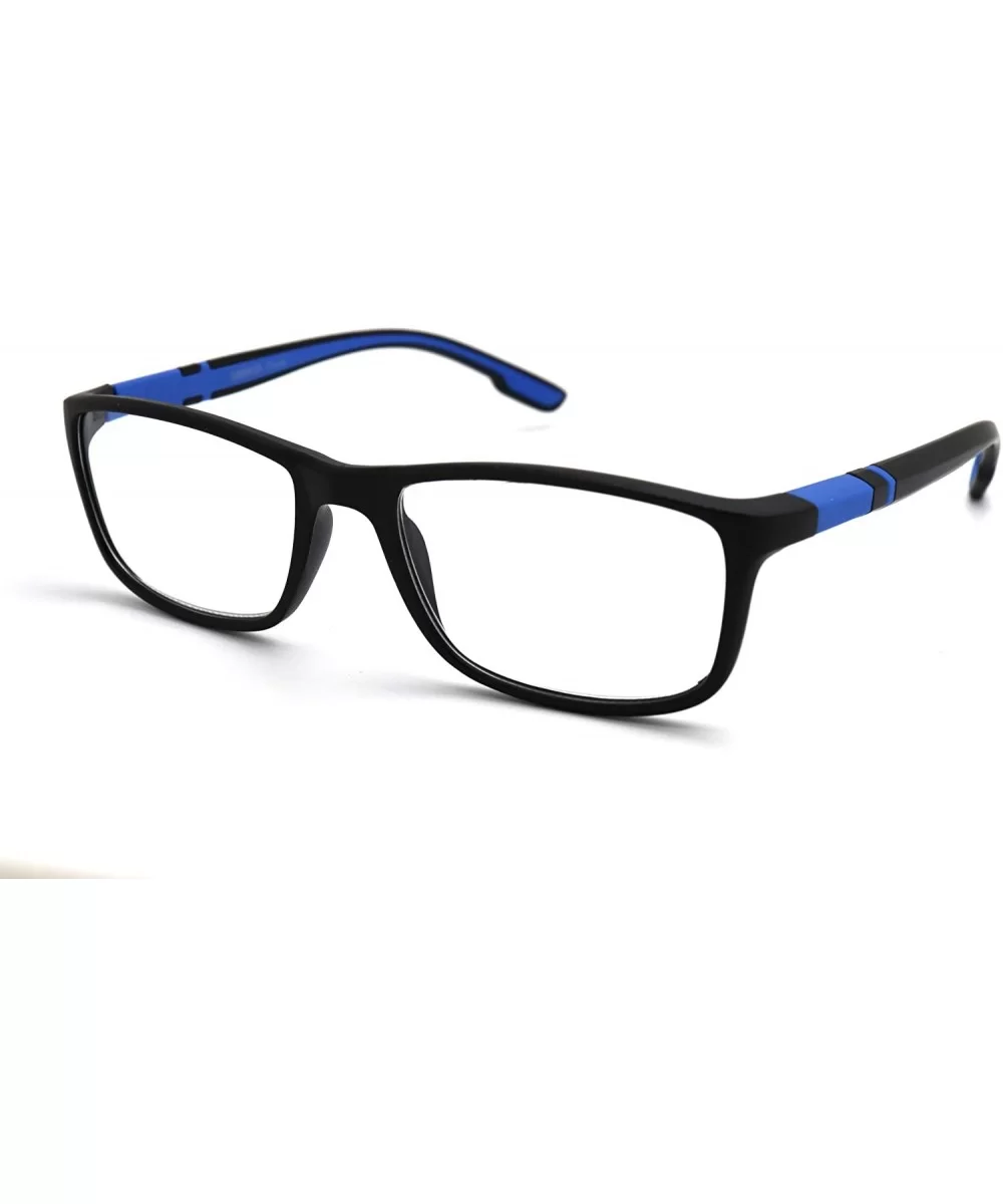 Soft Matte Black w/ 2 Tone Reading Glasses Spring Hinge 0.74 Oz - Z1 Matte Black Matte Blue - C418SZRLXWA $11.80 Rectangular