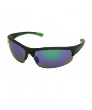 Double Injection Sunglasses SPORTS - 2755 Matte Black Green / Green Blue Mirror - CK12HTQ11HZ $19.38 Rectangular