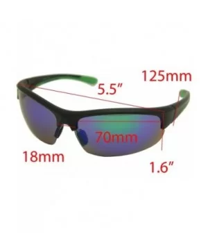 Double Injection Sunglasses SPORTS - 2755 Matte Black Green / Green Blue Mirror - CK12HTQ11HZ $19.38 Rectangular